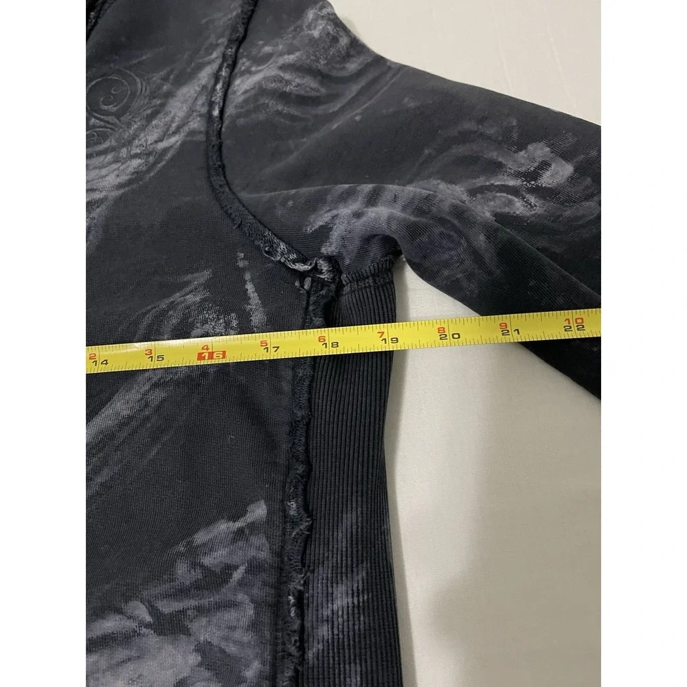 Sinful Affliction Y2K Hoodie Womens L Black Rhinestone Graphic Distressed Grunge - Picture 4 of 7